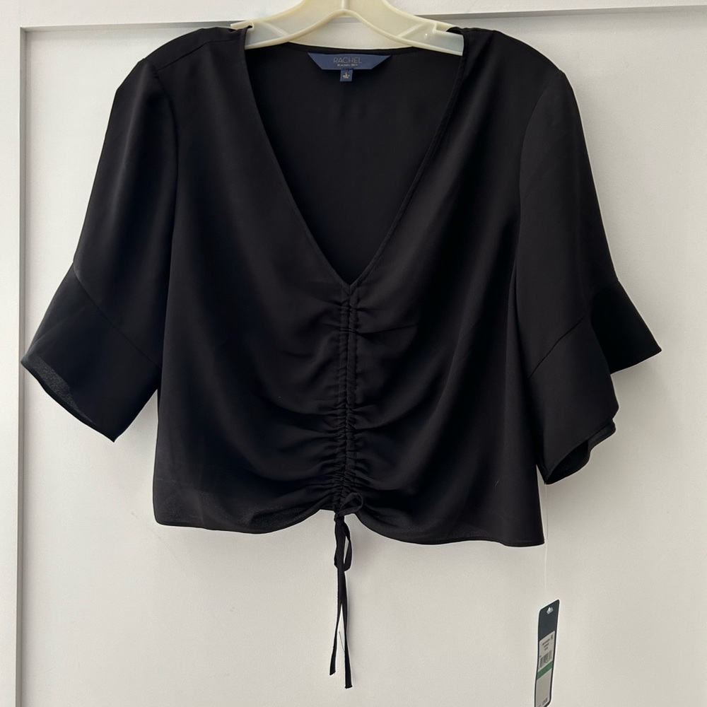 Black crop blouse